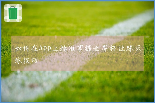 如何在App上精准掌握世界杯让球买球技巧